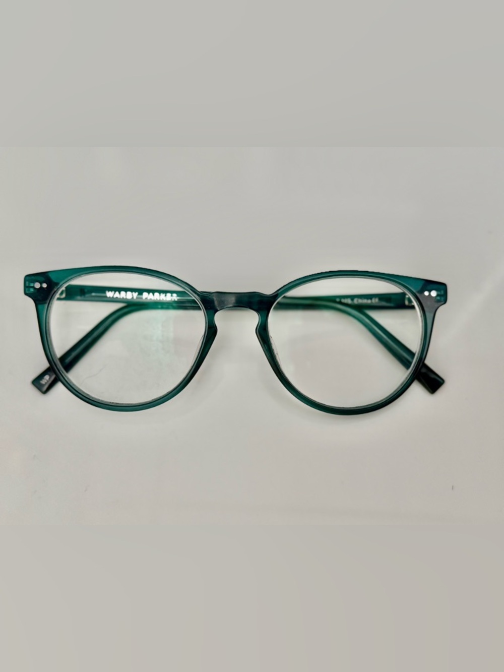 Warby Parker Teal Blakely wide 728 53 19-145 Round Acetate Glasses scripted - Picture 3 of 5